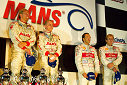 JJ Lehto, Johnny Herbert, Marco Werner and Frank Biela (from left) on the podium