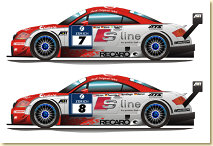 Team Abt Sportsline's two Abt-Audi TT-Rs for the Nürburging 24h race