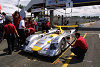 The #1 Infineon Audi R8 during a pitstop