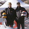 Frank Biela (left) and Emanuele Pirro with the Audi bobsled on the Olympic run in St. Moritz