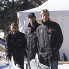 Le Mans winners (from left) Tom Kristensen, Emanuele Pirro and Frank Biela dared riding on ice in the Audi bobsled down the Olympic bob run in St. Moritz