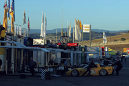 The sun rises over the paddock area as teams start their day