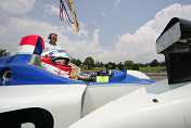 Chris Dyson prepares to go on track in the Dyson Racing Lola-MG