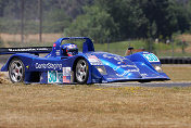 Sequence of shots of a spin on course by driver Jon Field in  the Intersport Racing Lola-Judd LMP2 class car