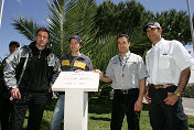 Bern Schneider. HH Frentzen, Jean Alesi, Emanuele Pirro (right) at the induction of the Ayrton Senna Square