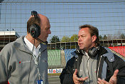Head of Audi Motorsport Dr Wolfgang Ullrich with project chief Volker Nossek (right)