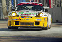 The #23 Alex Job Racing Porsche of Sascha Maassen and Lucas Luhr winning the GT class
