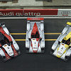 The three Infineon Audi R8 sportscars for the 24 Hours of Le Mans 2002