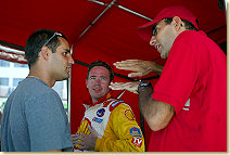 Formula 1 driver Juan Montoya, ChampCar star Jimmy Vasser and Emanuele Pirro