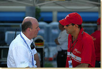 Head of Audi Sport Dr Wolfgang Ullrich and Emanuele Pirro