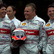 The Audi drivers Rinaldo Capello, Johnny Herbert and Christian Pescatori