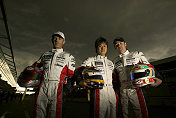 Rinaldo Capello, Seiji Ara and Tom Kristensen (from left to right, Audi Sport Japan Team Goh)