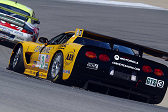 The #3 Chevrolet Corvette of Ron Fellows and Johnny O'Connell negotiates the Corkscrew