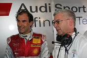 Emanuele Pirro with race engineer Reinhardt Lechner