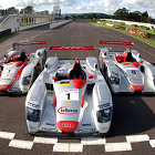 The three Le Mans winning Audis from 2002, 2001 and 2000 (from left to right)
