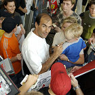Winners' party at Audi in Ingolstadt: Emanuele Pirro signes autographs
