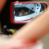 Emanuele Pirro in the rear mirror of his Infineon Audi R8