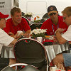 The Audi drivers Rinaldo Capello, Tom Kristensen, Emanuele Pirro and Frank Biela (from left to right)