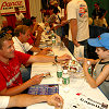 The Audi drivers during an autograph session at Washington