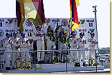 Audi works drivers on the podium