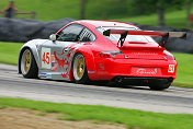 The #45 Flying Lizard Motorsports Porsche was the fastest GT  car on Friday at Mid-Ohio