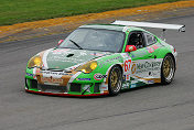 The #67 New Century Mortgage/Racer's Group Porsche in action  during Friday's test at Mid-Ohio