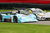 The Van Der Steur Lola-Nissan side-by-side with the ACEMCO Saleen  S7R on Friday at Mid-Ohio