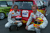 Emanuele Pirro (left) and Frank Biela participate in the Bye bye Lupo Cup Charity Race