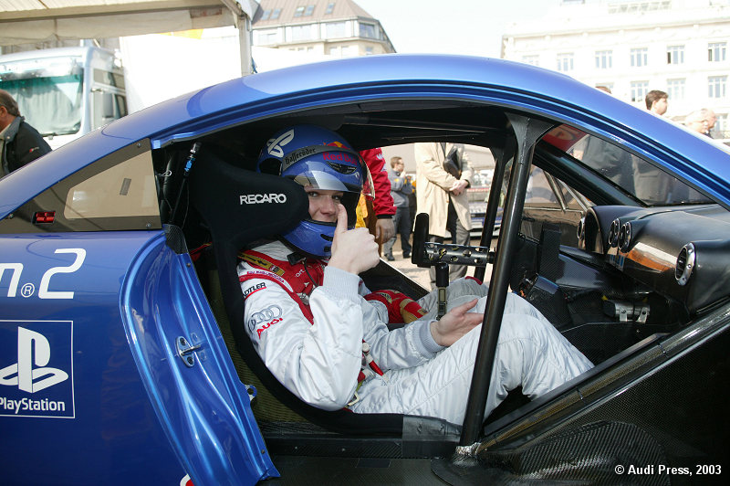 Maria Riesch in the Audi race taxi