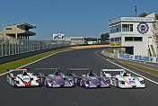 The Audi R8 cars of Audi Sport Japan Team Goh, Audi Sport UK Team Veloqx and ADT Champion Racing
