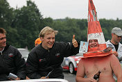 The Audi drivers on the Nordschleife (from left: Fredrik Ekblom and Mattias Ekström)