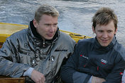 Mattias Ekström (center) with Mika Häkkinen