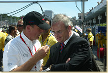 Head of Audi Sport Dr Wolfgang Ullrich (left), and Dr Martin Winterkorn, Head of the board of AUDI AG