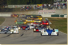 The field gets the green flag to start the Petit Le Mans