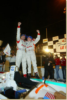 JJ Lehto and Johnny Herbert celebrate their win