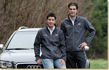 Audi driver Lucas Luhr and Mike Rockenfeller