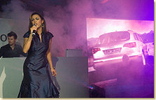 Carla Vallet performing in the Audi VIP Lounge